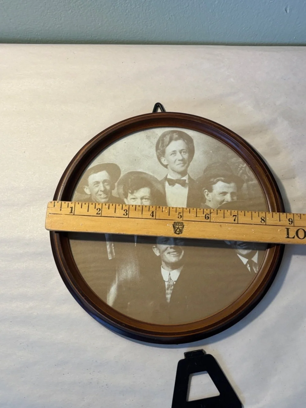 Round Hard Plastic Vintage Photo Frame